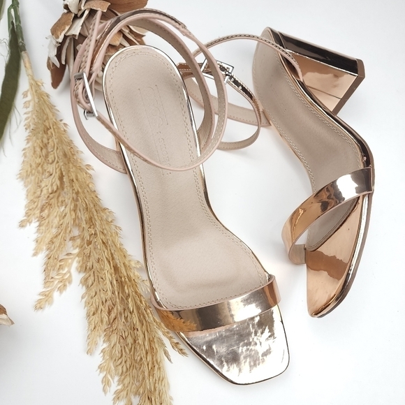 ASOS Gold Strappy Sandal Heels UK 4.5 US 6.5m - Picture 7 of 11